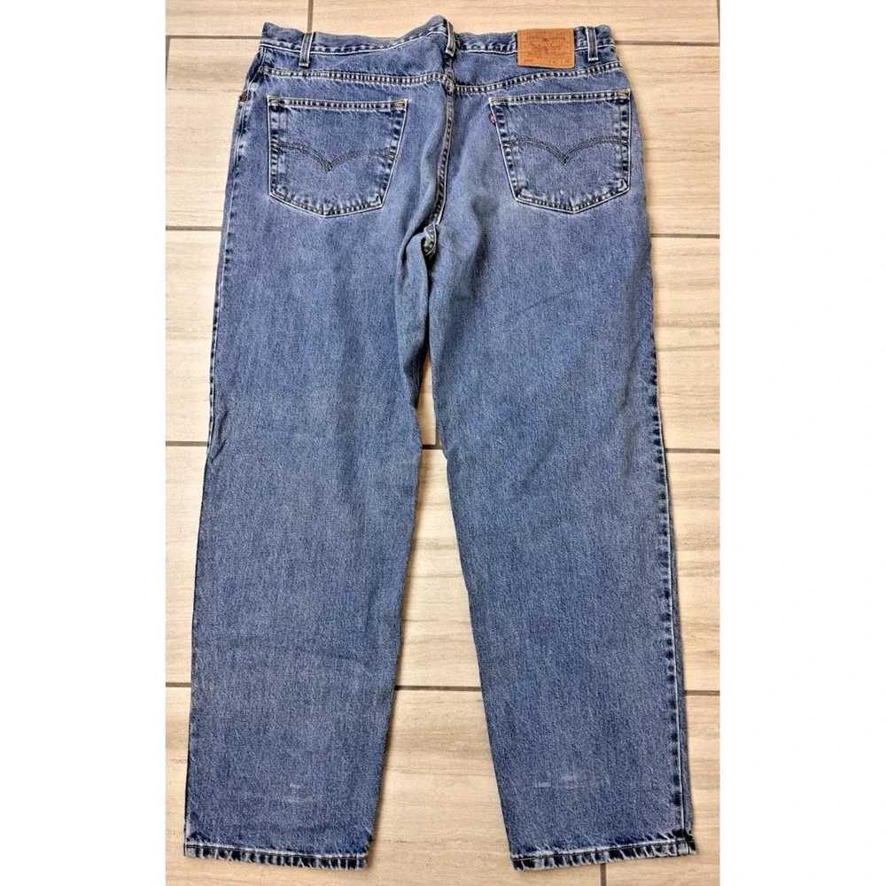 Levi's‎ 550 Jeans Vintage Y2K Relaxed Fit Thrashed Distressed Denim 42X32 *SEE